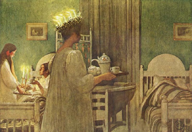 Carl Larsson Lucia Morning France oil painting art